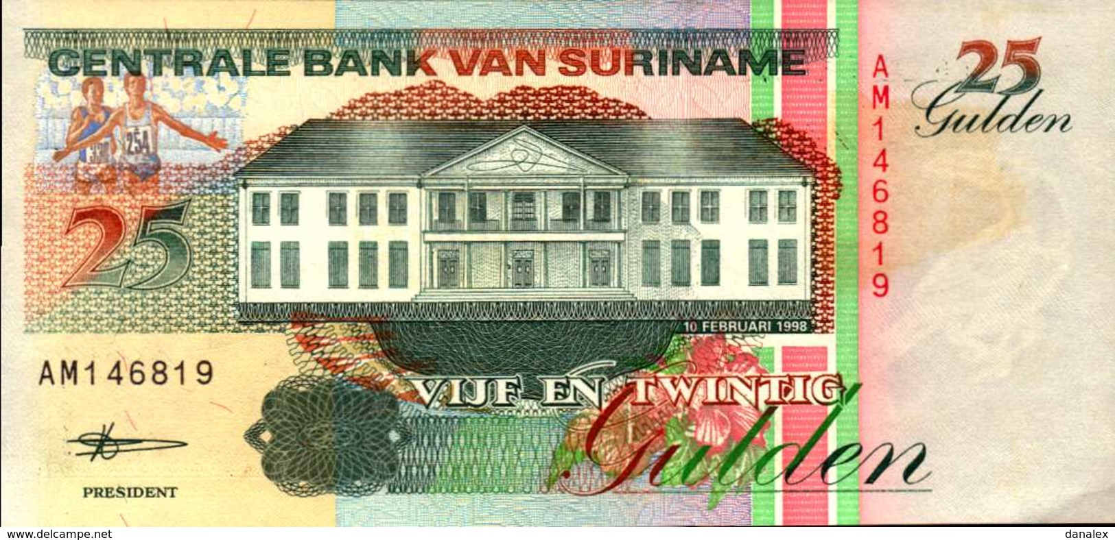 SURINAME  25 GULDEN Du 10-2-1998  Pick 138d   UNC/NEUF - Surinam