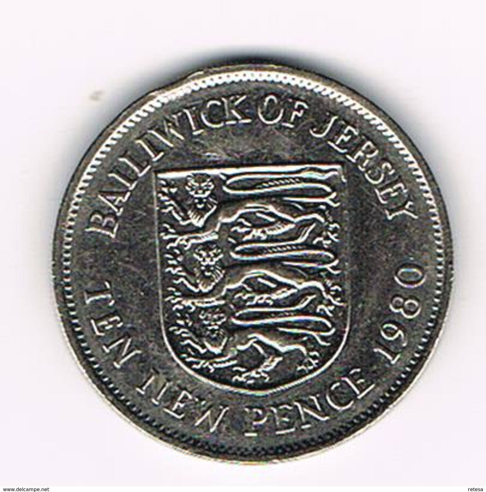 ) JERSEY  10 NEW  PENCE  1980 - Jersey