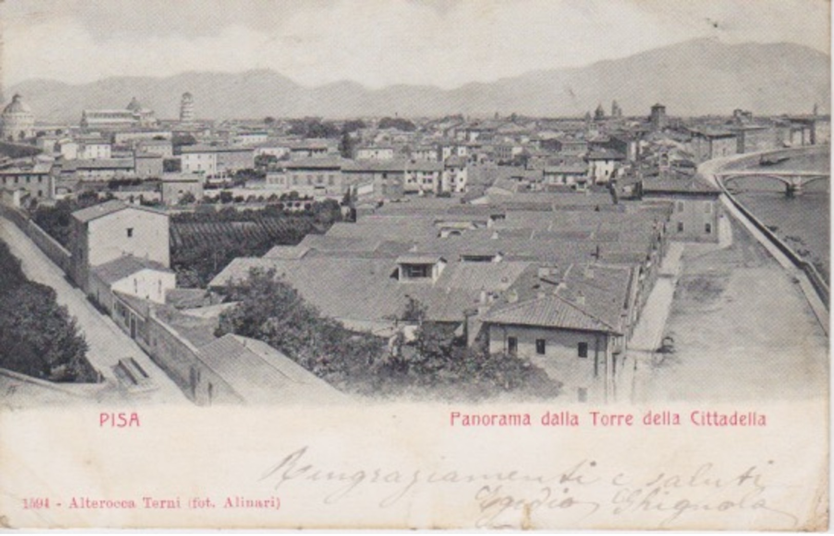 (057) CARTOLINA - PISA - PANORAMA DALLA TORRE DELLA CITTADELLA- VIAGGIATA NEL 1902 - Pisa