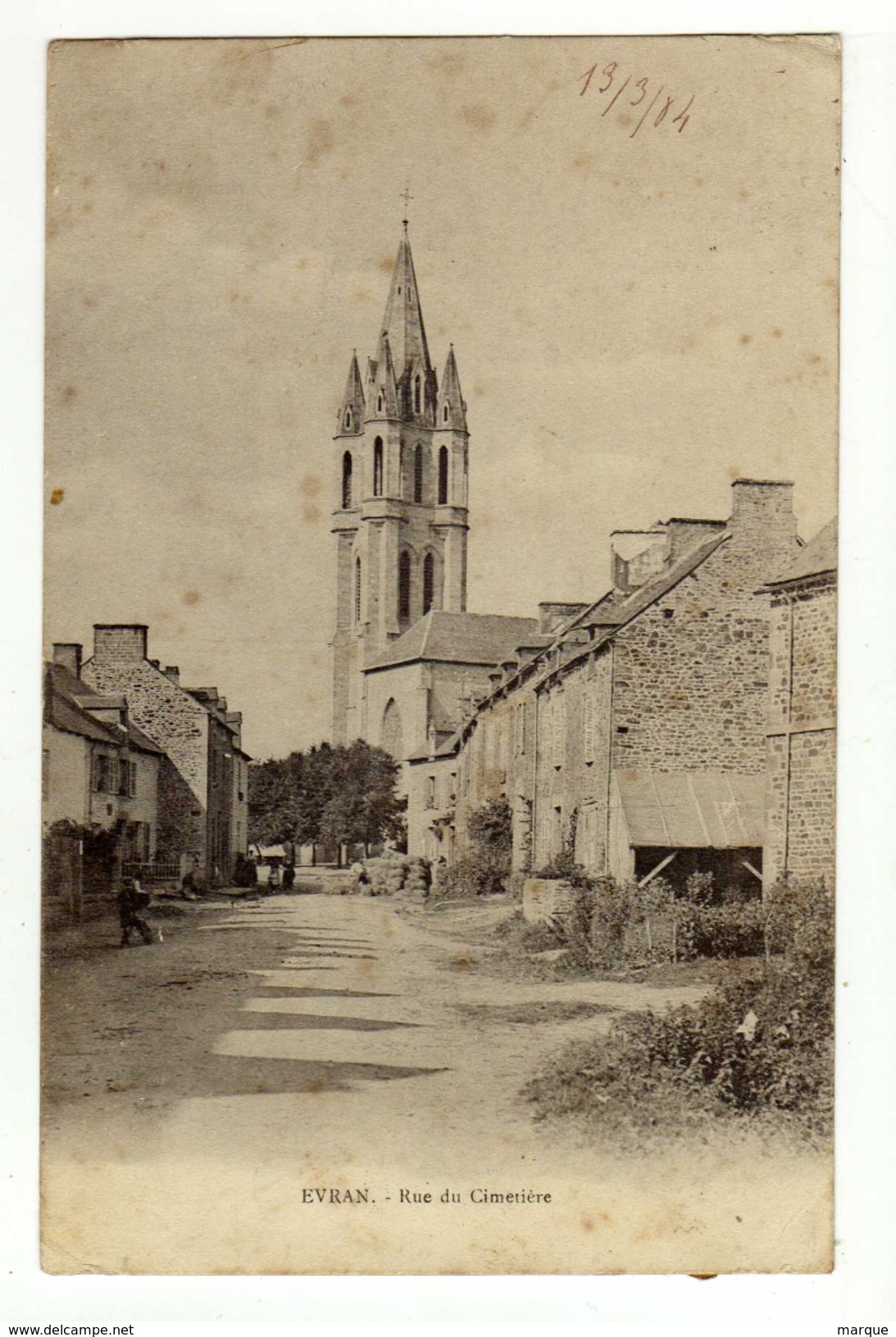 Cpa EVRAN Rue Du Cimetière - Evran