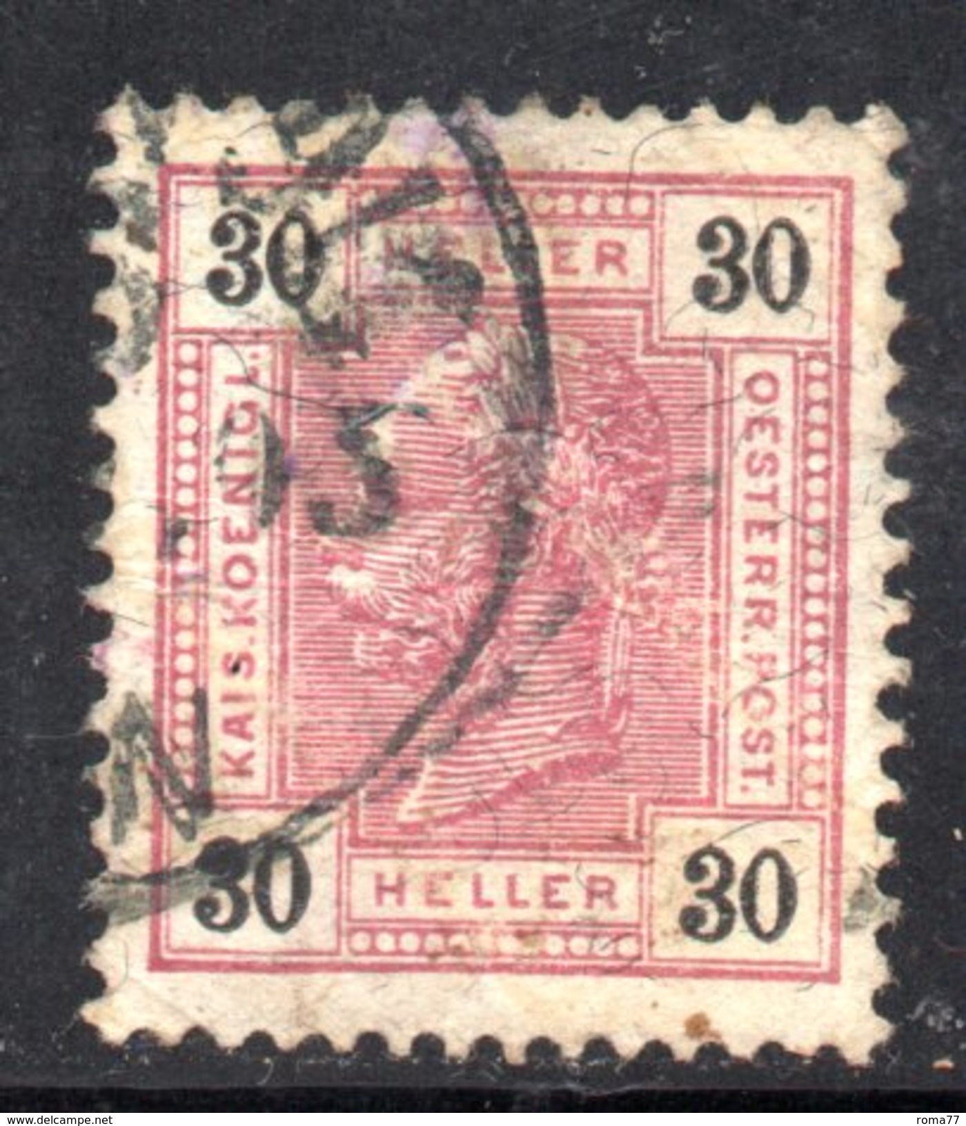 AUSTRIA 1904 ,  30 H. Usato Unificato N. 89 Cifre Nere Su Bianco - Usati