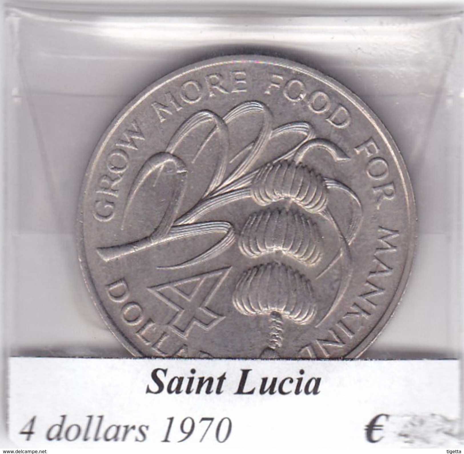 SAINT LUCIA   4 DOLLARS  1970  COME DA FOTO - Caraibi Orientali (Stati Dei)