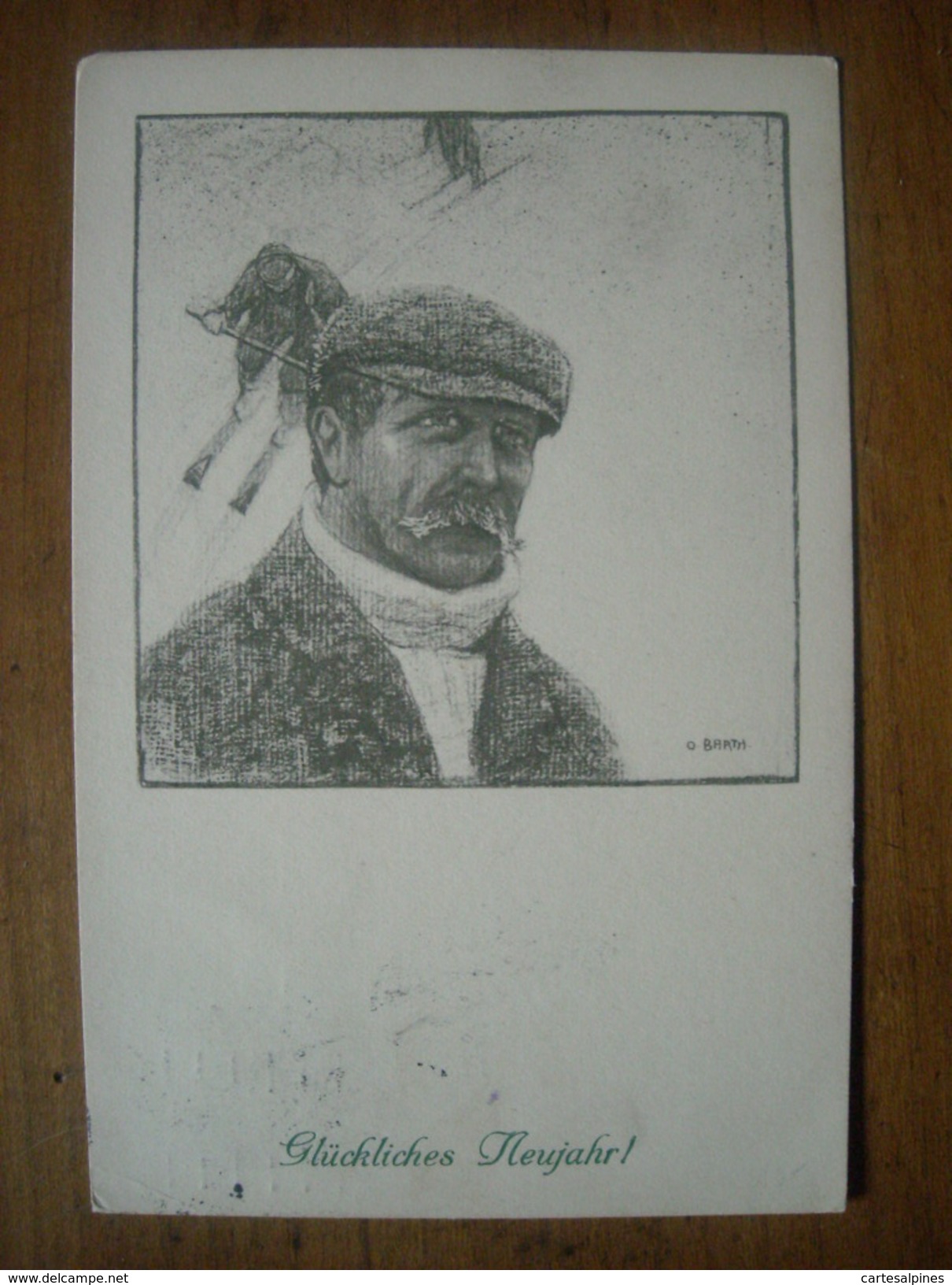 (ski) Otto BARTH: Vieux Skieur à Casquette, 1913, TBE. - Sports D'hiver