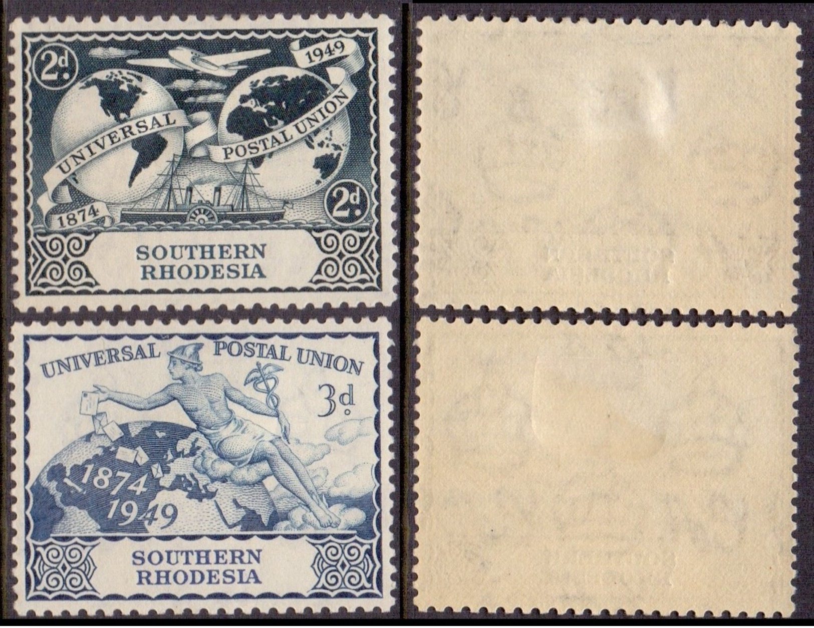 SOUTHERN RHODESIA 1949 76th Anniv Of U.P.U. XF MVLH, SG 68-9 - Africa (Other)