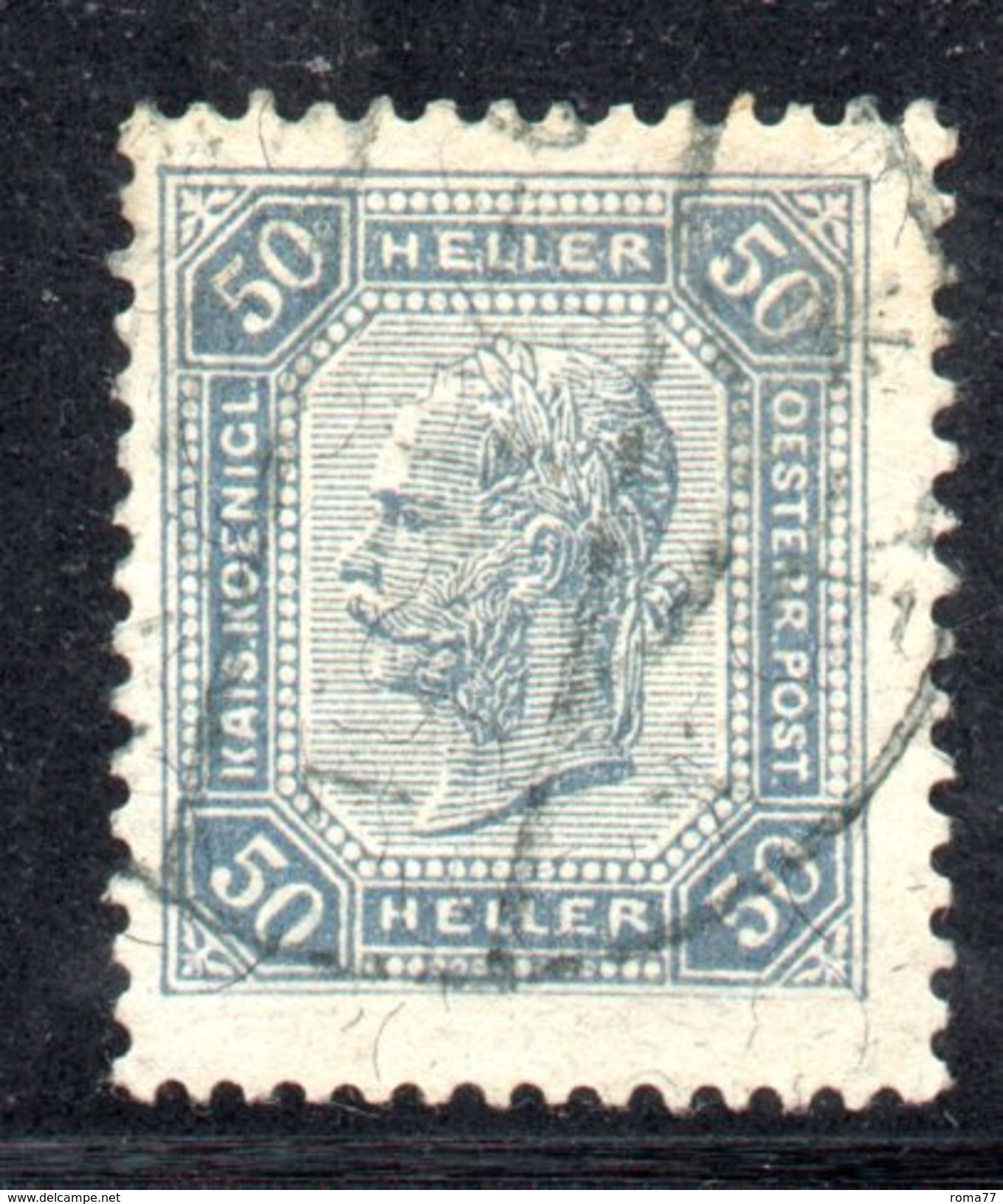 AUSTRIA 1905 ,  50 H. Usato Unificato N. 92/I Senza Linee Diagonali - Usati