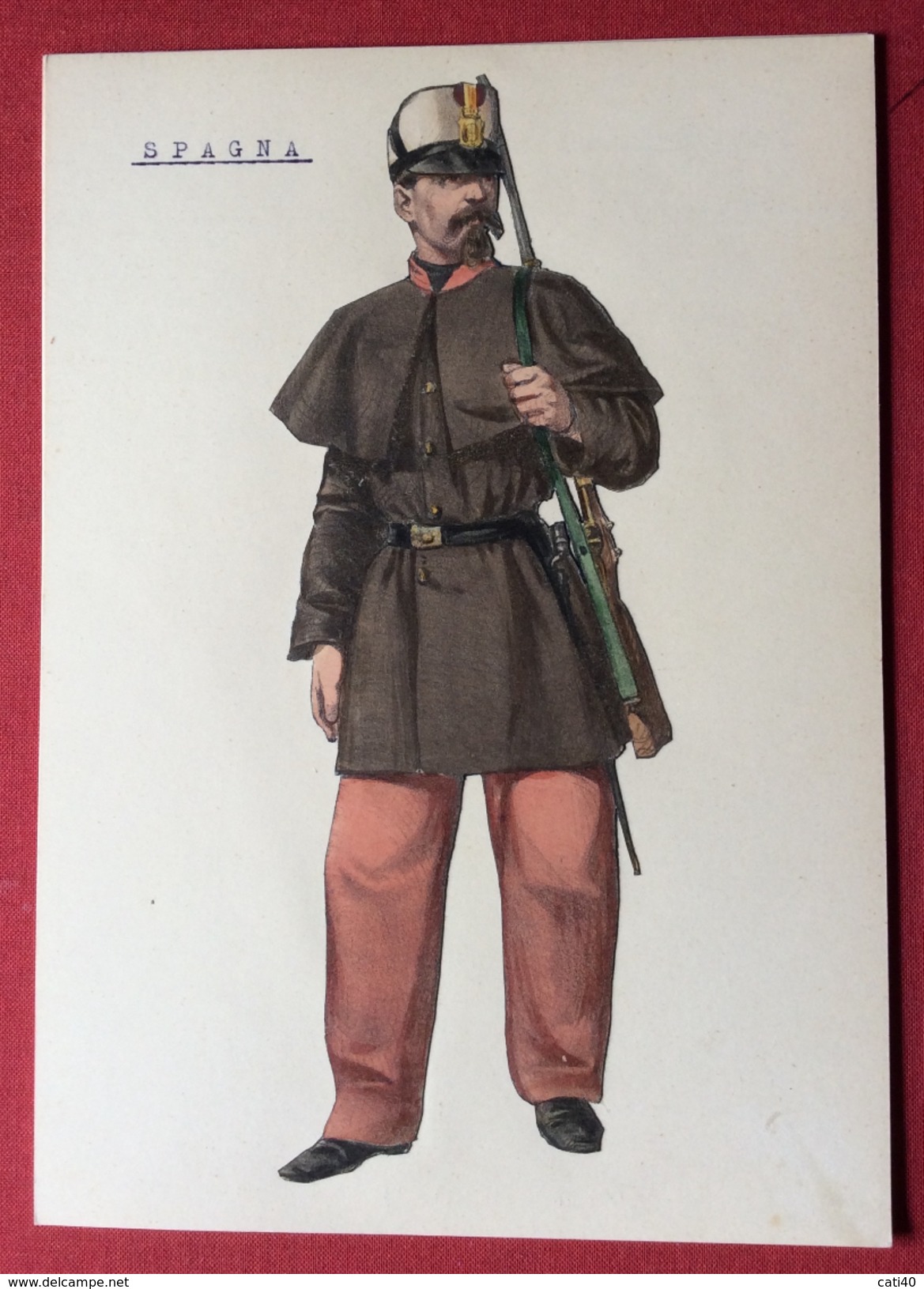 SPAGNA UNIFORMI MILITARI 1862 INFANTERIA  CAZADORES  UNIFORME DE DIARIO     STAMPA  15x21 - Altri & Non Classificati