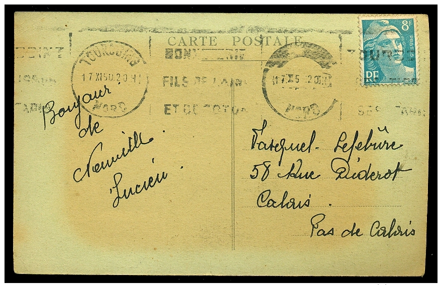 CPA  NEUVILLE EN FERRAIN  BUREAU DES DOUANES DU RISQUONS TOUT   /  C261 - Douane