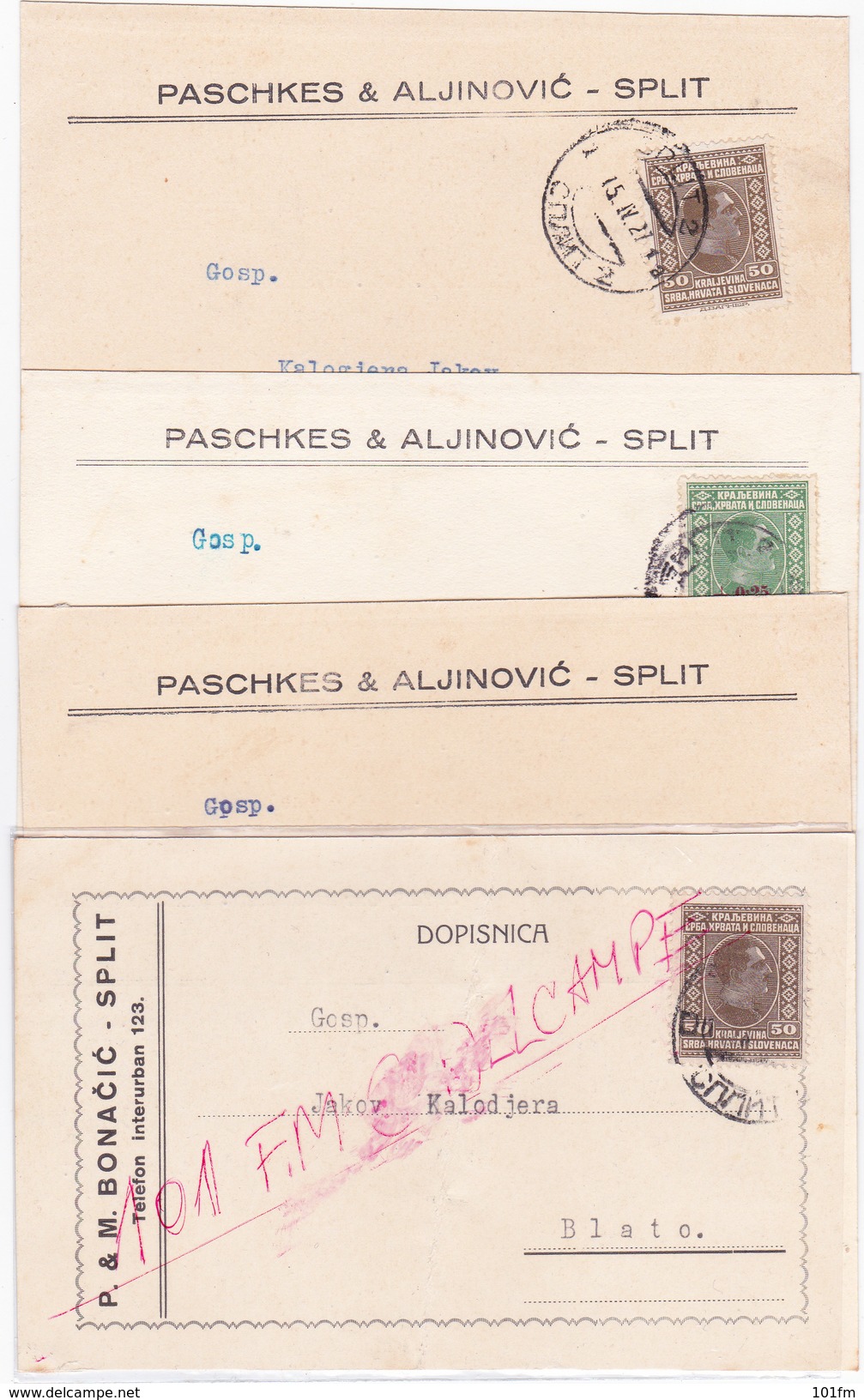 Croatia - Hrvatska, Lot 4 Postal Stationary, Carte Postale, Dopisnice, Split_Spalato - Kroatien