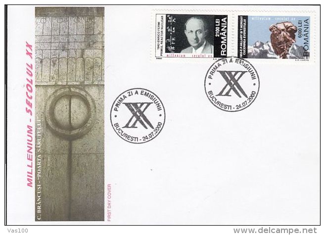 3RD MILLENNIUM, 21ST CENTURY, DISCOVERIES, ACHIEVEMENTS, COVER FDC, 2000, ROMANIA - FDC