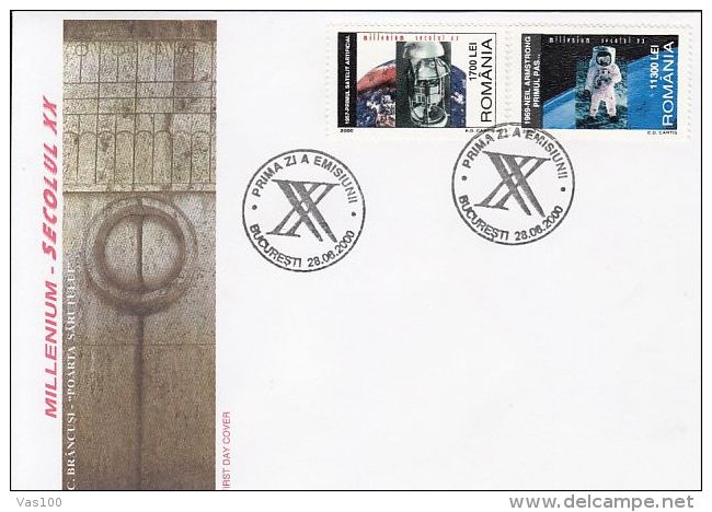 3RD MILLENNIUM, 21ST CENTURY, DISCOVERIES, ACHIEVEMENTS, SPACE, COSMOS, COVER FDC, 2000, ROMANIA - FDC