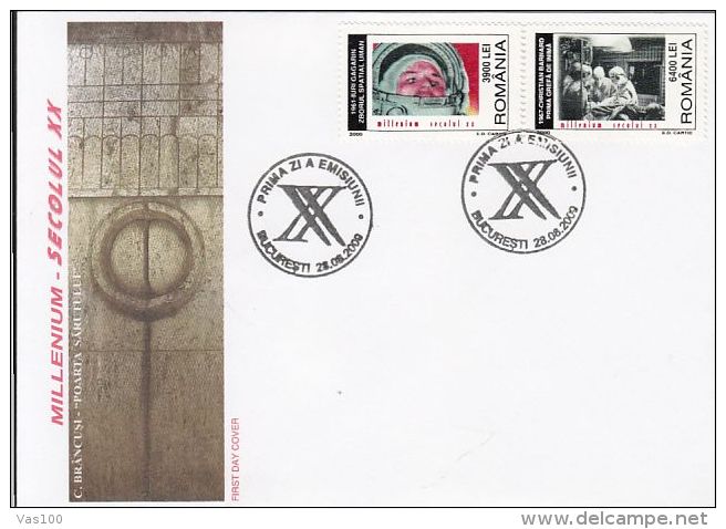 3RD MILLENNIUM, 21ST CENTURY, DISCOVERIES, ACHIEVEMENTS, SPACE, COSMOS, MEDICINE, COVER FDC, 2000, ROMANIA - FDC