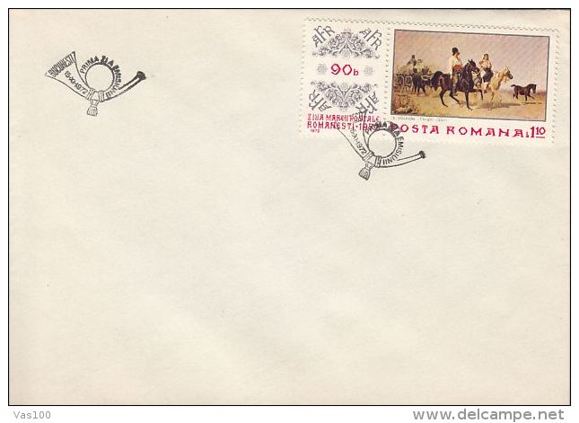 ROMANIAN STAMP'S DAY, COVER FDC, 1972, ROMANIA - FDC