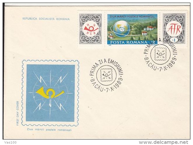 ROMANIAN STAMP'S DAY, POST, COVER FDC, 1989, ROMANIA - FDC