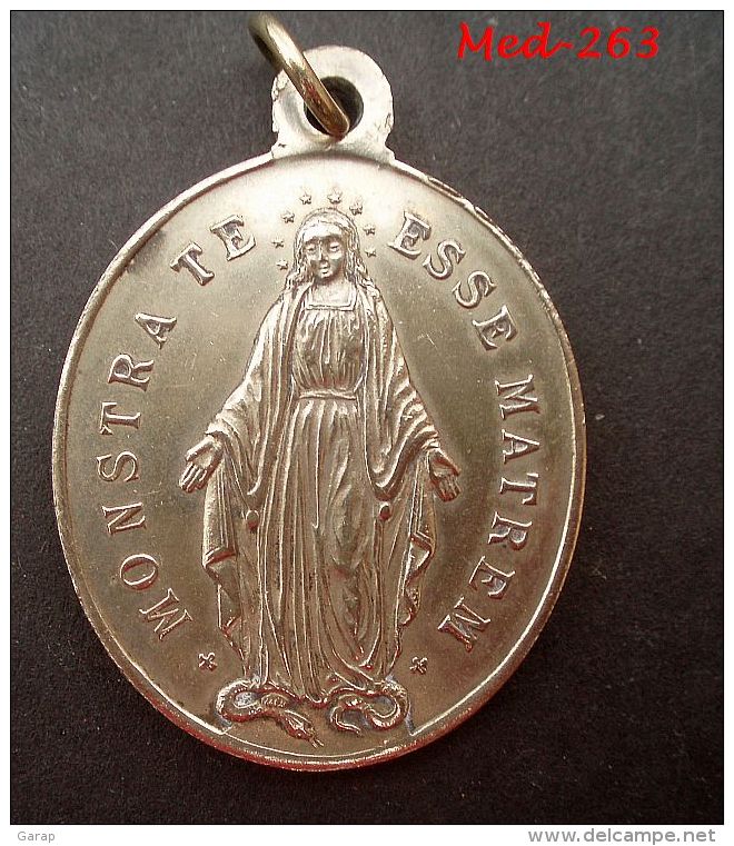 NM-139 Imposante Médaille   Ancienne .Monstra Te Esse Matrem Congrégation Des Enfants De Marie - Godsdienst & Esoterisme