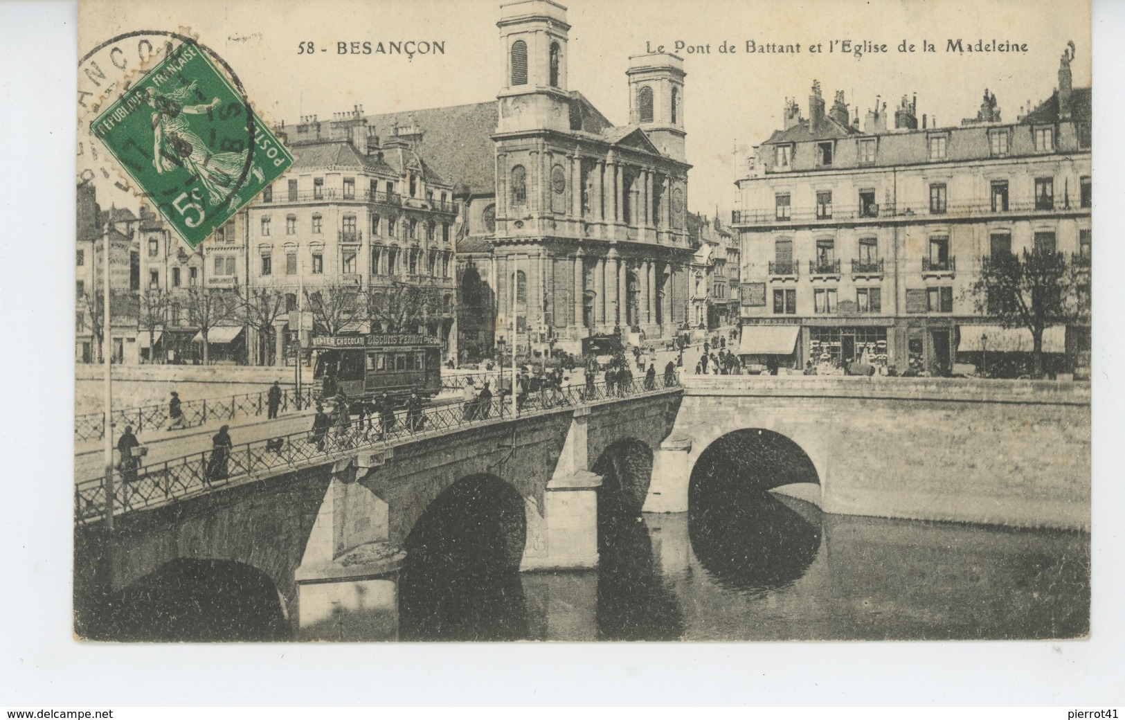 BESANCON - Le Pont De Battant Et L'Eglise De La Madeleine (tramway ) - Besancon