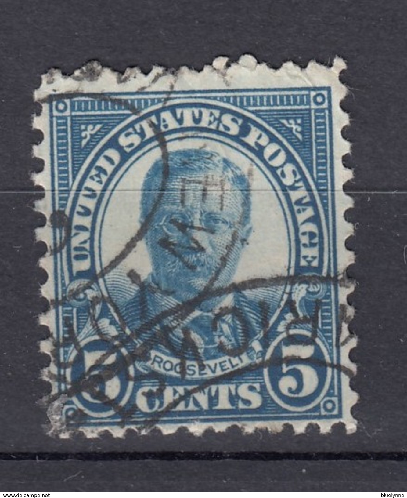 USA 5 C Roosevelt 1922 - "New York ... Rickst. ..." Doppelter Doppel-Oval-Stempel - Used Stamps