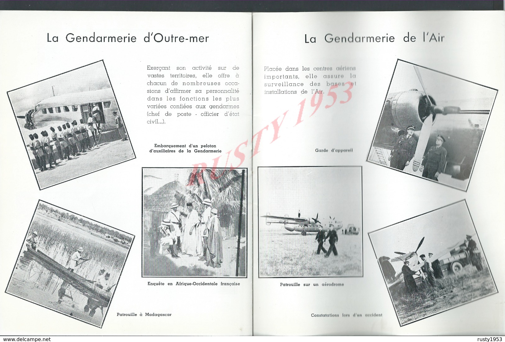 MILITARIA LIVRET ILLUSTRÉE DE PUBLICITÉE DE 16 PAGES FAITES UNE CARRIÈRE DANS LA GENDARMERIE MOTOCYCLE CHAR & DE L AIR : - Police & Gendarmerie