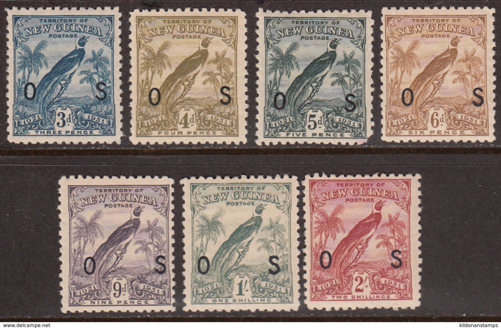 New Guinea 1931 Official, Mint Mounted, See Notes, Sc# / SG O34-O40 - Papua-Neuguinea