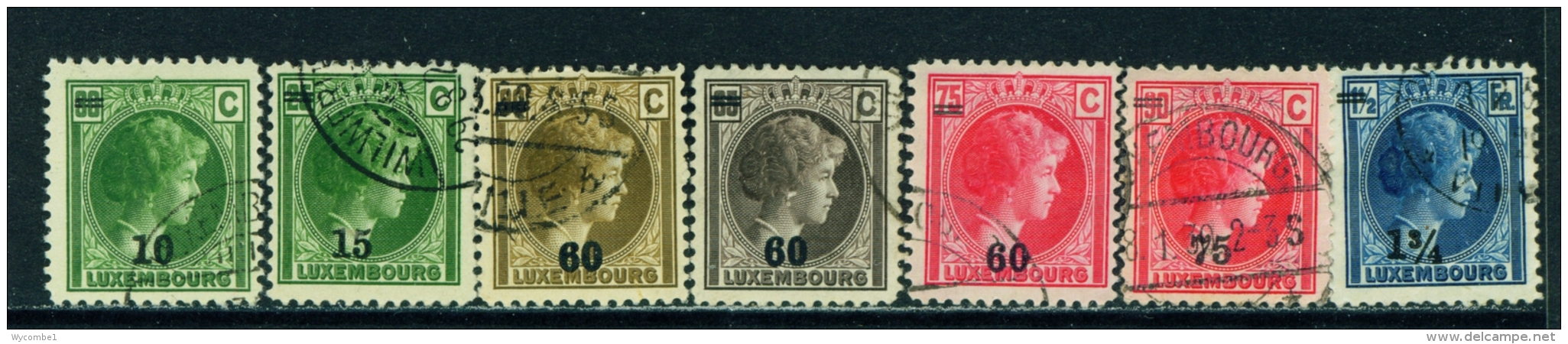 LUXEMBOURG  -  1927  Surcharges  Set  Used As Scan - Oblitérés