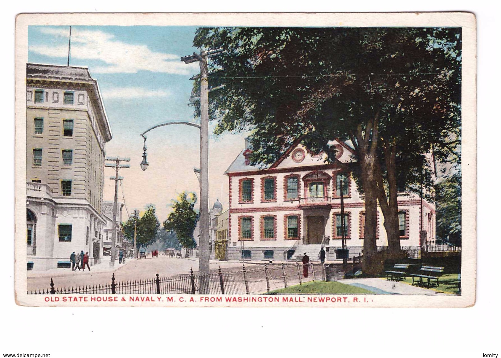 USA RI Newport Old State House Naval Ymca From Washington Mall - Newport