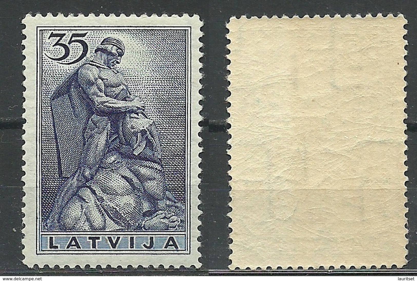 LATVIA Lettland 1937 251 Z Inverted WM Wasserzeichen 5 Z !!! RRR MNH - Lettland