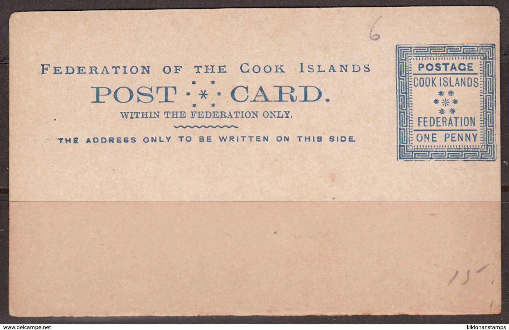 Cook Islands 1892 Postcard, Mint No Hinge, Sc# / SG - Cook