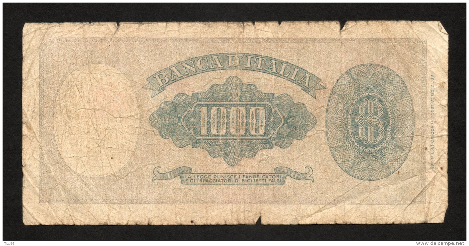 Banconota Italia 1000 Lire Medusa 20/3/1947 MB - 1000 Lire