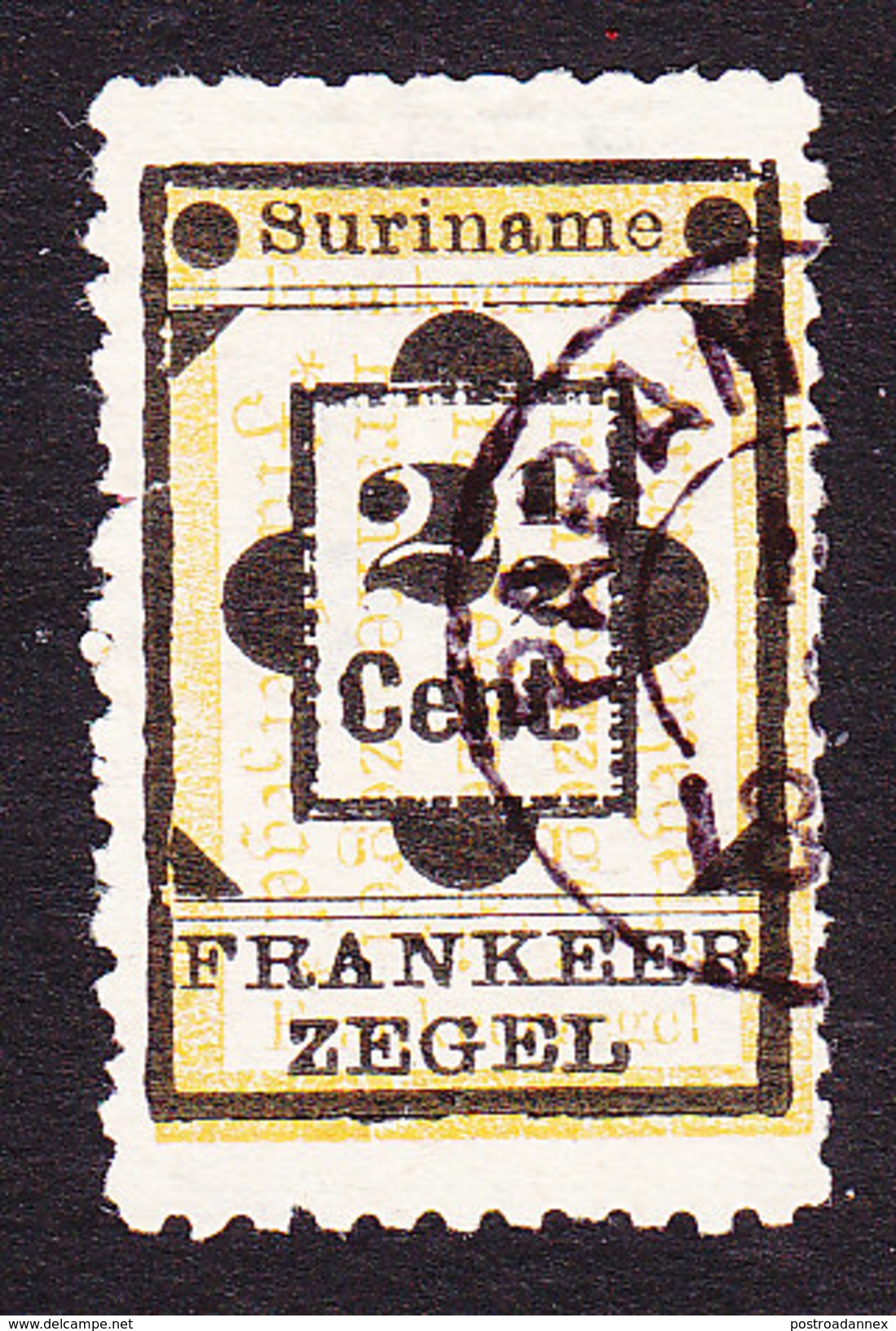 Surinam, Scott #22, Used, Number, Issued 1892 - Surinam