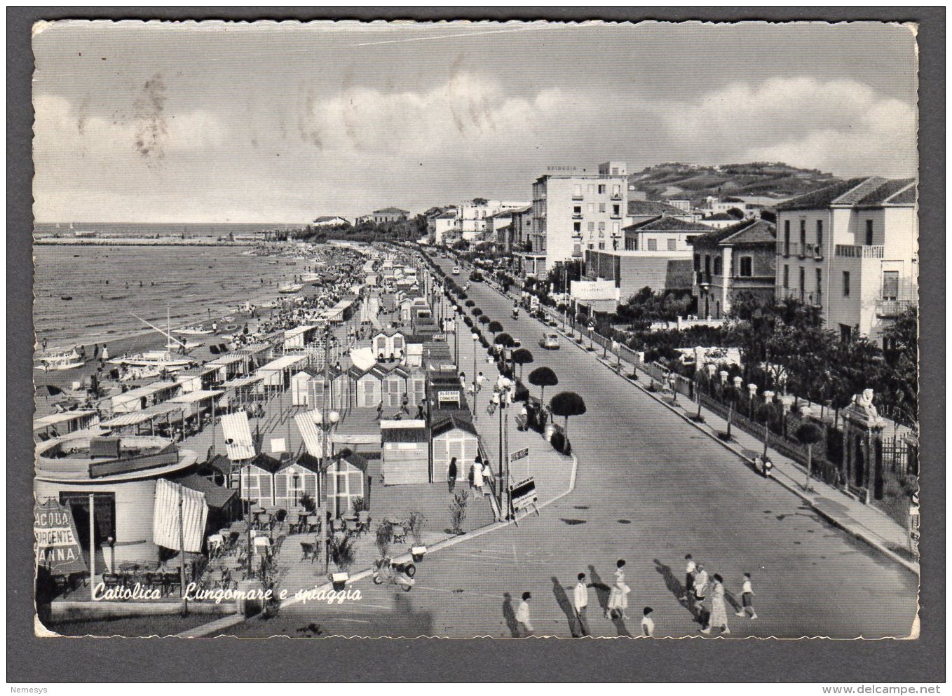 1959 CATTOLICA LUNGOMARE E SPIAGGIA FG V  SEE 2 SCANS ANIMATA - Altri & Non Classificati