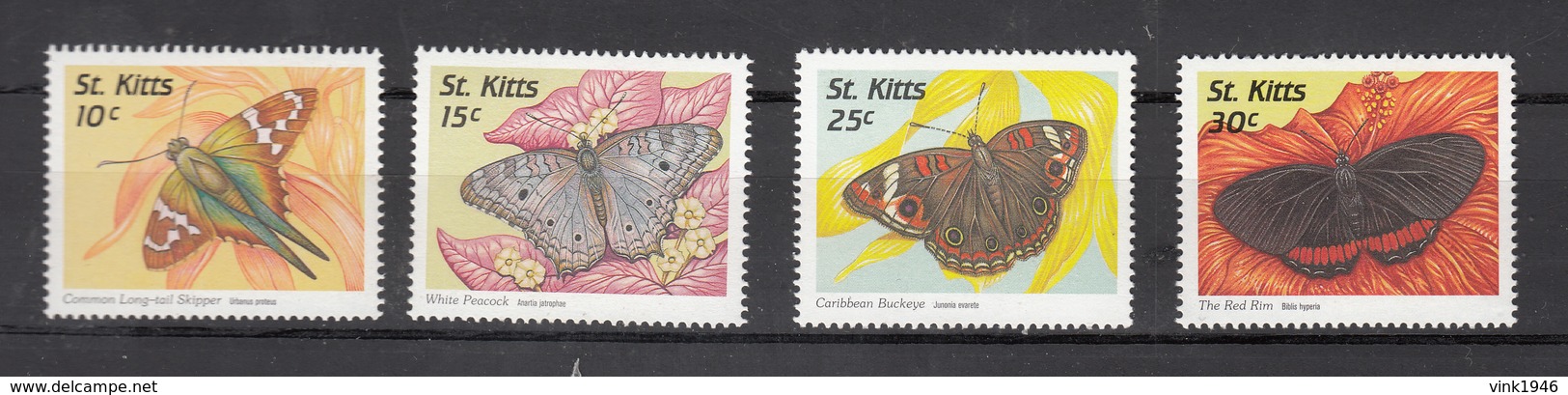 St Kitts 1997,4V,butterflies,vlinders,schmetterlinge,papillons,mariposas,farfalle MNH/Postfris(A3279) - Papillons