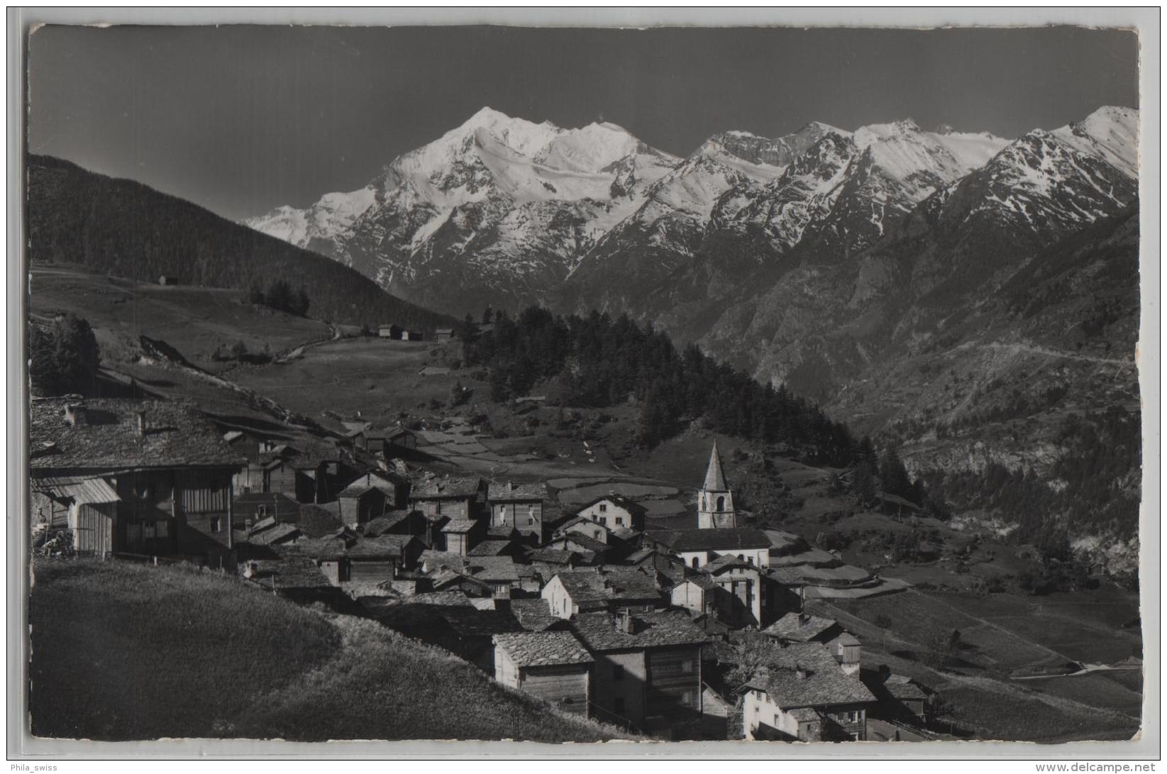 Visperterminen (1340 M) Weisshorn (4506 M) - Photo: E. Gyger No. 9508 - Visperterminen