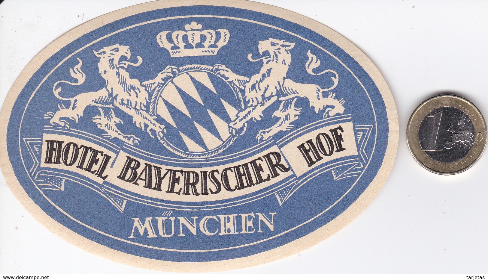 ETIQUETA DEL HOTEL BAYERISCHER HOF DE MUNCHEN DE ALEMANIA  (GERMANY) - Hotel Labels