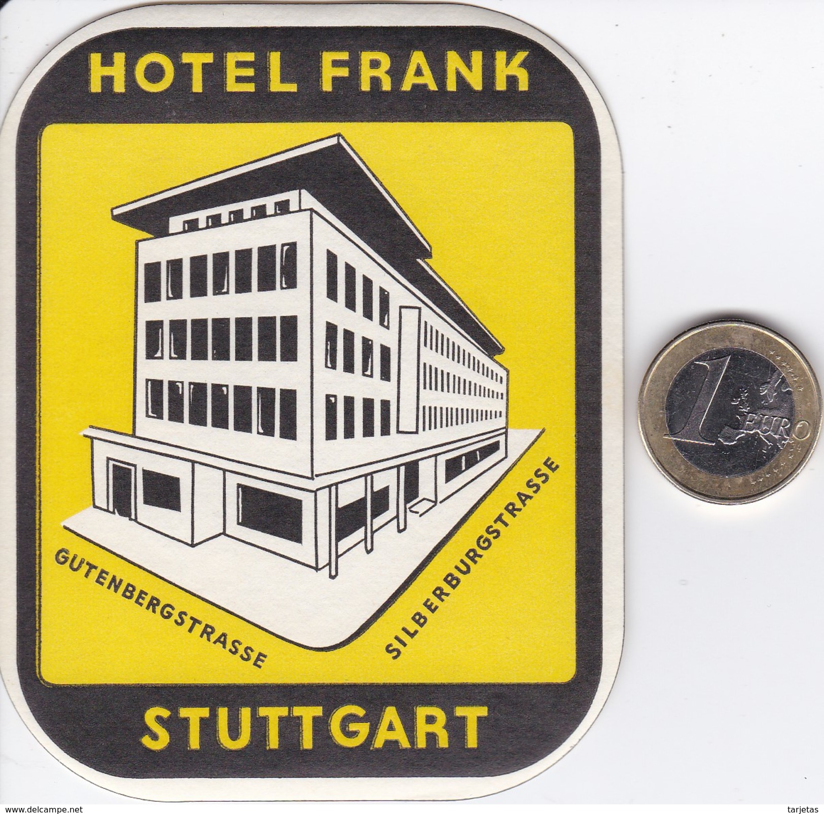 ETIQUETA DEL HOTEL FRANK DE STUTTGART DE ALEMANIA   (GERMANY) - Hotel Labels