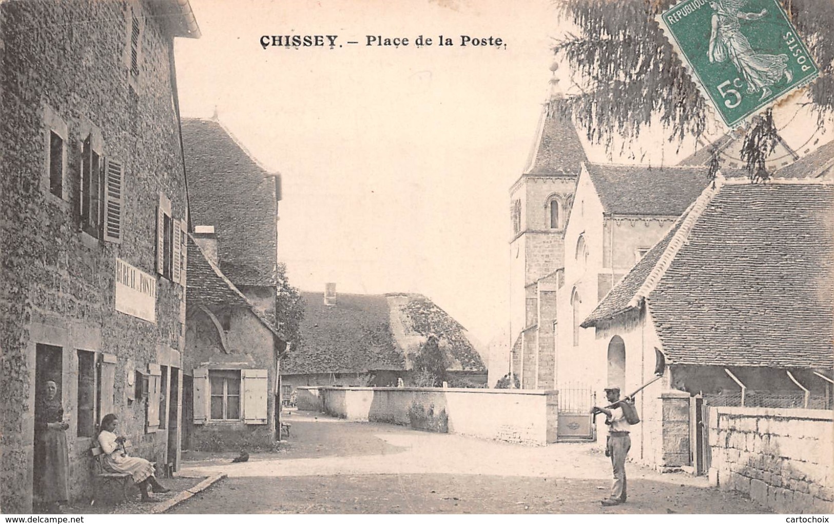 39 - Chissey - Place De La Poste - Belle Animation Devant La Poste - Autres & Non Classés