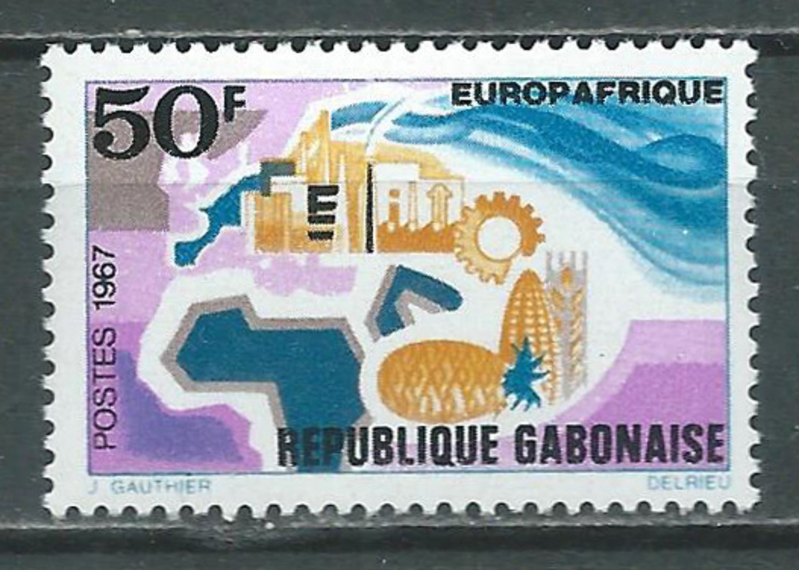 Gabon YT N°218 Europafrique Neuf/charnière * - Gabun (1960-...)