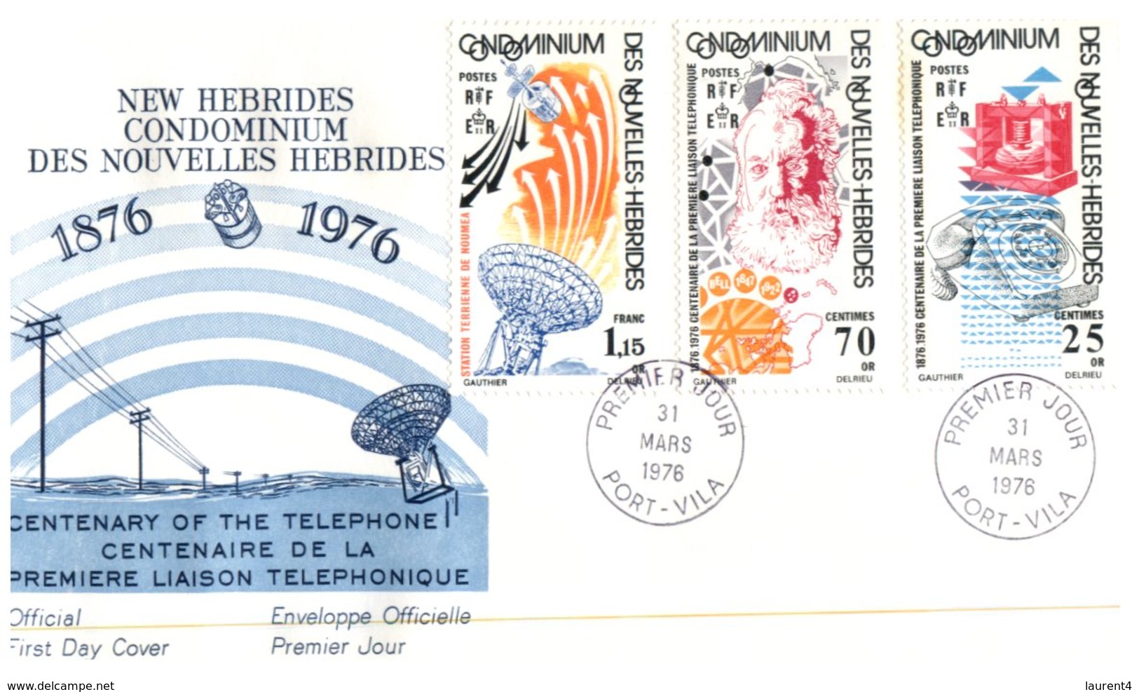 (123)  FDC Cover - Nouvelle Hebrides - New Hebredes - Telephone - 1976 - FDC