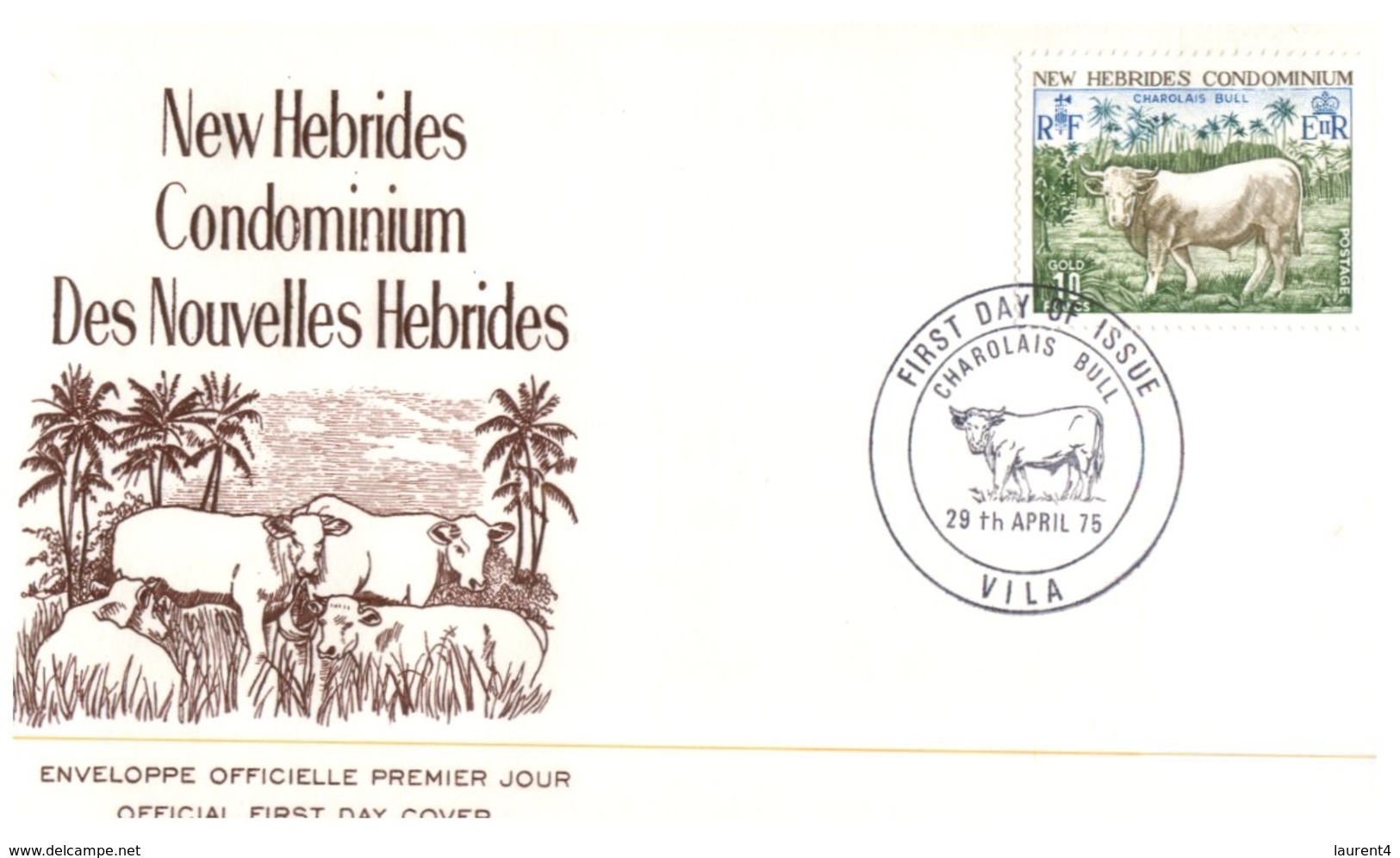 (123)  FDC Cover - Nouvelle Hebrides - New Hebredes - 1971 - Cow - FDC