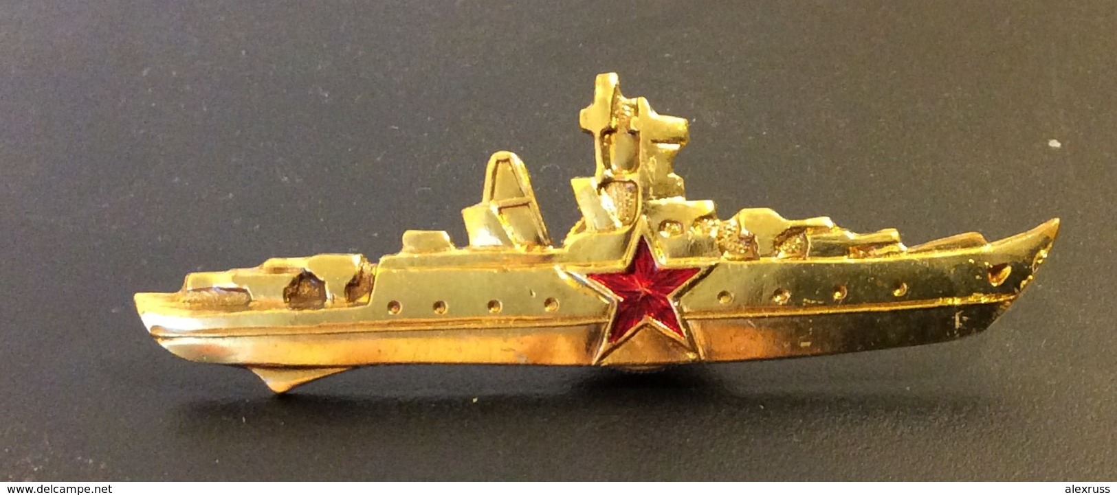 Russia/USSR Navy Badge Captain-Commander Of The Ship (gold) ,twist ,Metal ,New ! - Navy