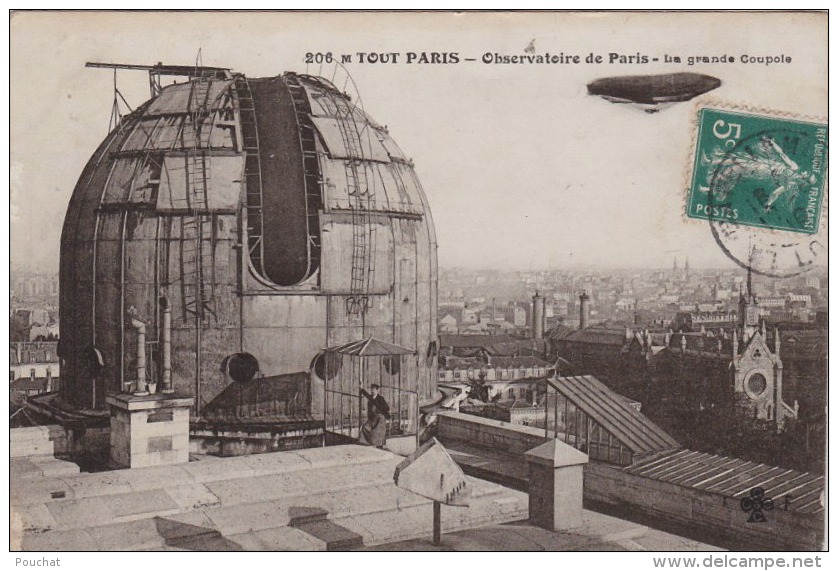 DA8- 75) TOUT PARIS - OBSERVATOIRE DE PARIS TERRASSE SUPERIEURE LA GRANDE COUPOLE - (ANIMEE - BALLON DIRIGEABLE) - Autres Monuments, édifices