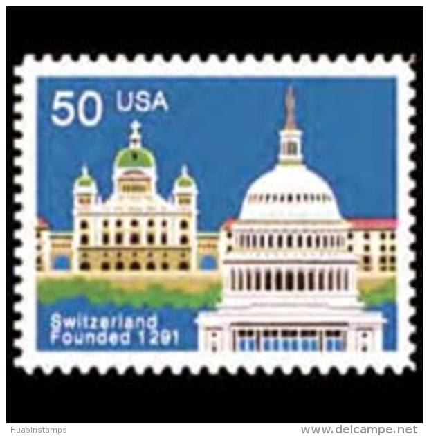 U.S.A. 1991 - Scott# 2532 Switzerland 700th. Set Of 1 MNH - Unused Stamps