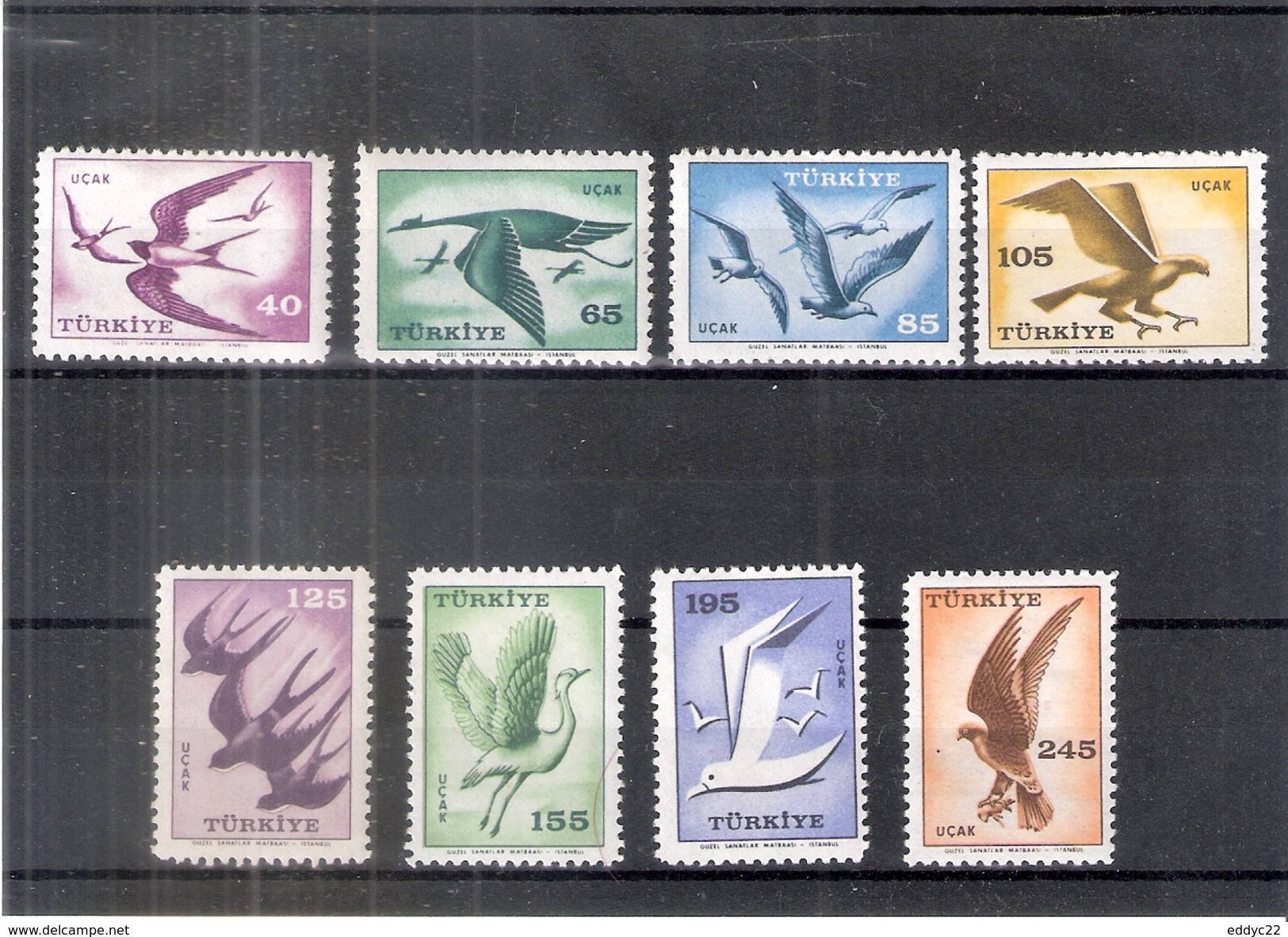 Oiseaux - Turquie - YV.PA 39/46 - 1959 - Série Complète XX/MNH - Autres & Non Classés