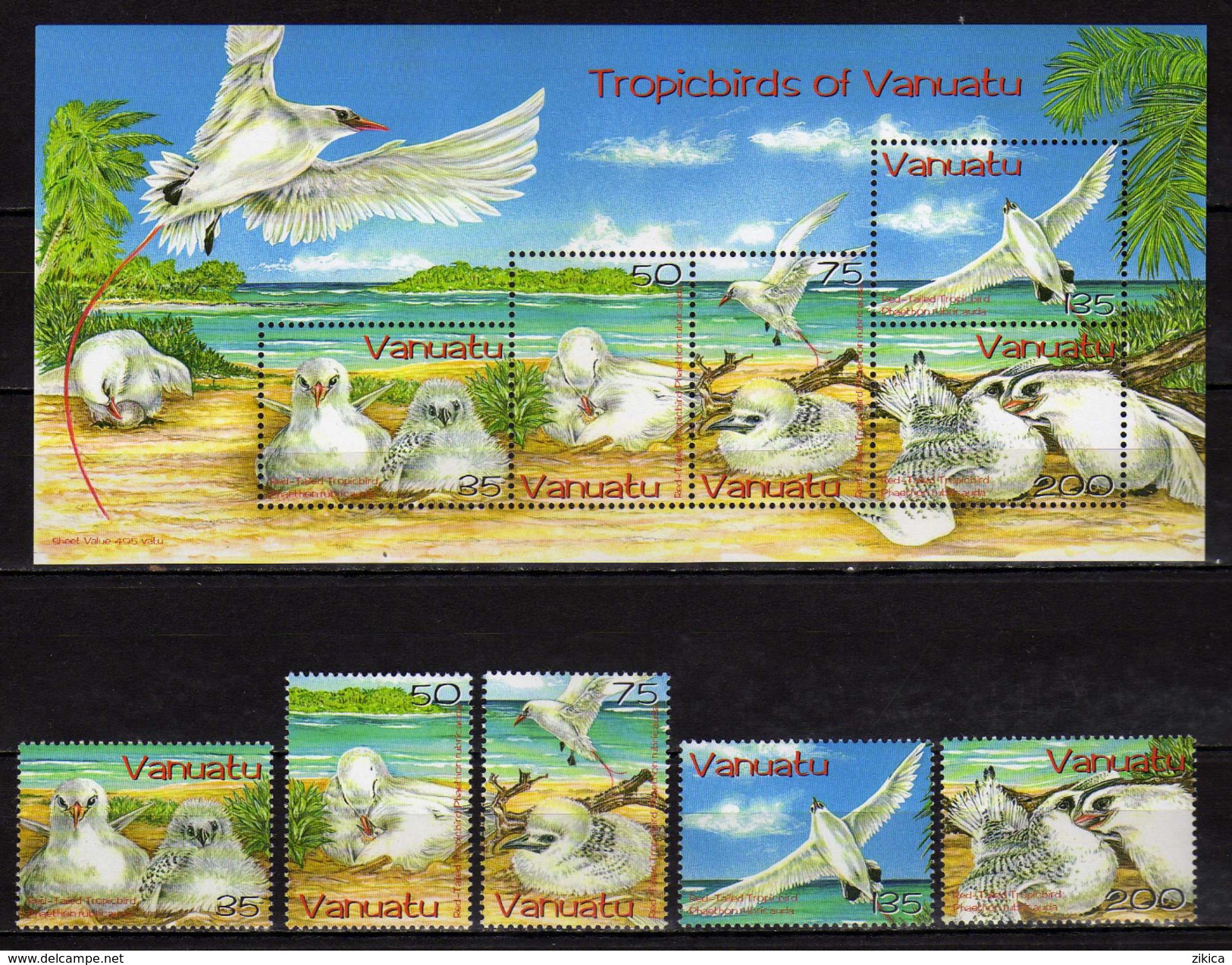 Vanuatu 2004 Red-tailed Tropic Birds.stamps And S/S.MNH - Vanuatu (1980-...)