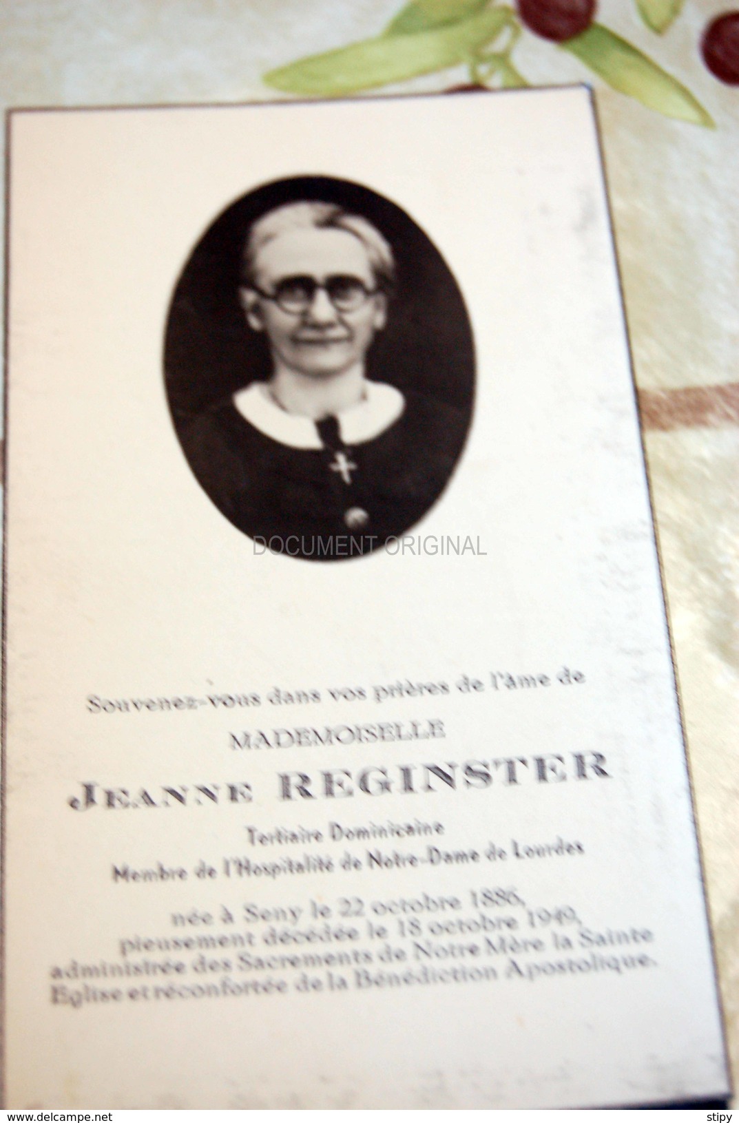 Jeanne Reginster Seny 1886-1949 + Soheit Tinlot - Tinlot