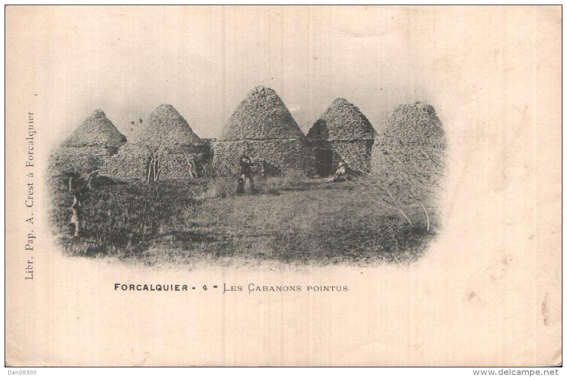 04 FORCALQUIER LES CABANONS POINTUS CARTE PRECURSEUR PAS CIRCULEE - Forcalquier