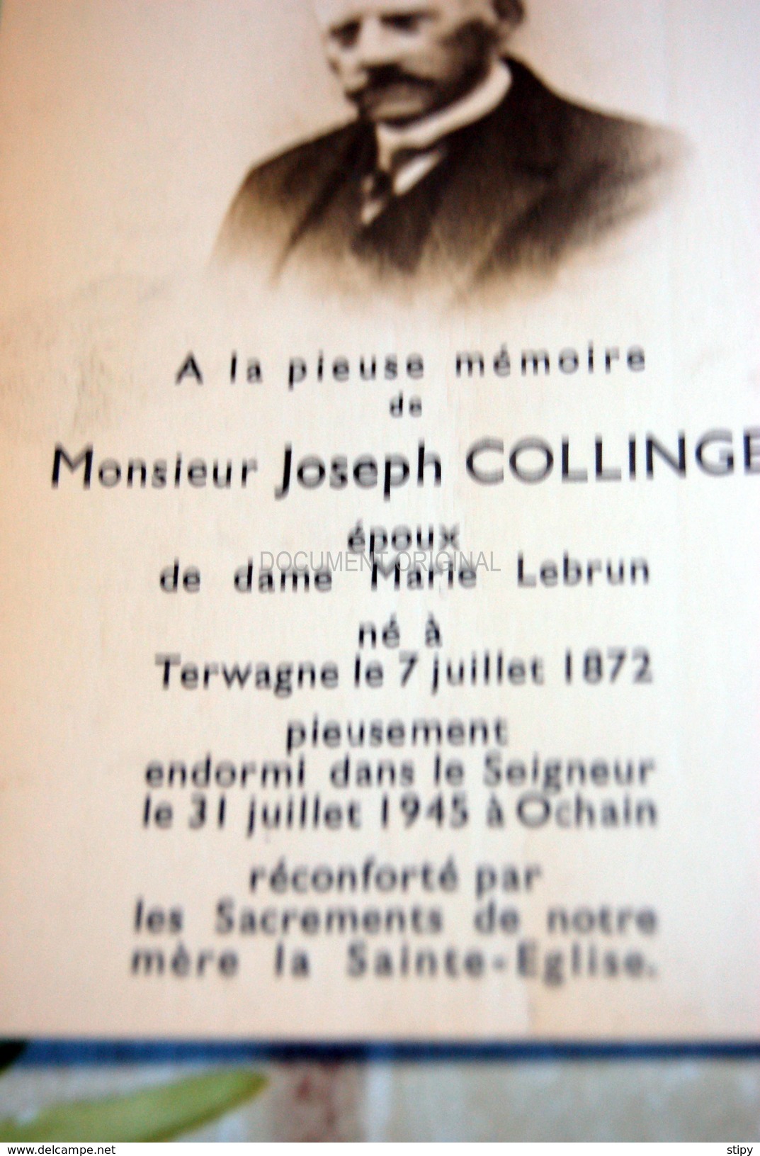 Joseph Collinge / Marie Lebrun + Terwagne 1872-1945 à Ochain - Clavier