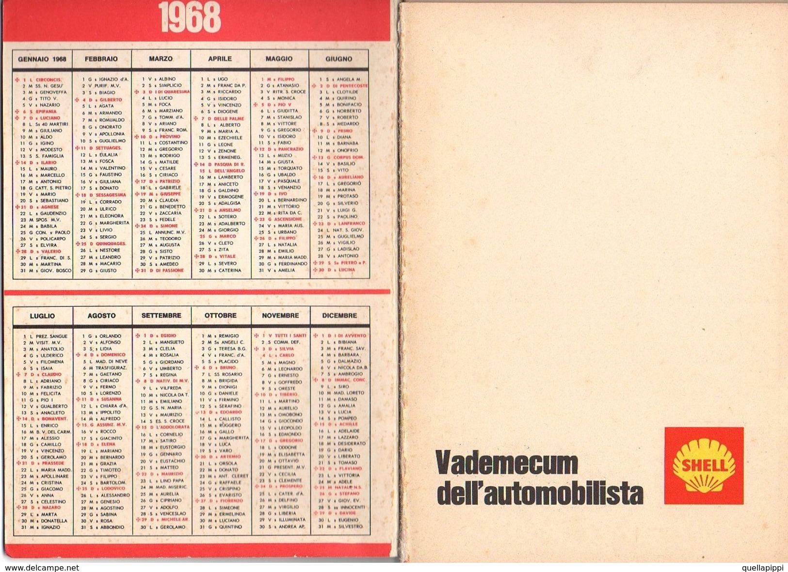 05725 " SEGNALETICA ED EDUCAZIONE STRADALE - SHELL VADEMECUM DELL'AUTOMOBILISTA - 1968" OPUSCOLO PUBBLICITARIO ORIGINALE - Automobili