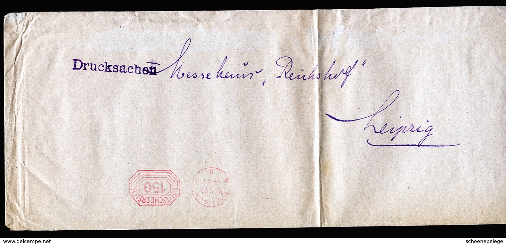 A4659) DR Infla Drucksache-Brief Pößneck 22.9.22 Postfreistempel 150 SEHR SELTEN - Briefe U. Dokumente