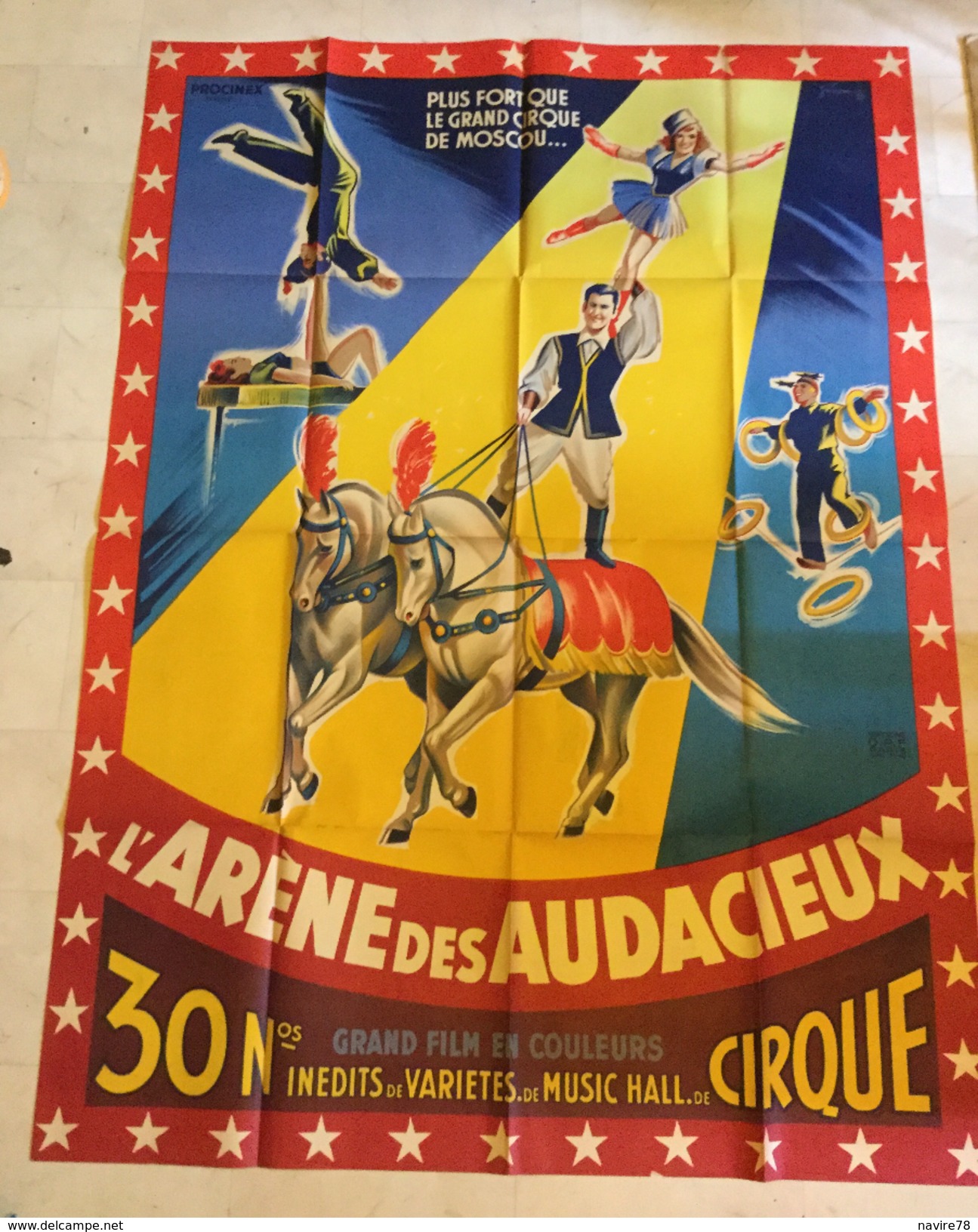 Affiche Cinéma Originale  Film L'ARENE DES AUDACIEUX 1955 ( ARENA SMELYKH) CIRQUE De YOURI OZEROV Et SERGUEI GOUROV - Affiches & Posters