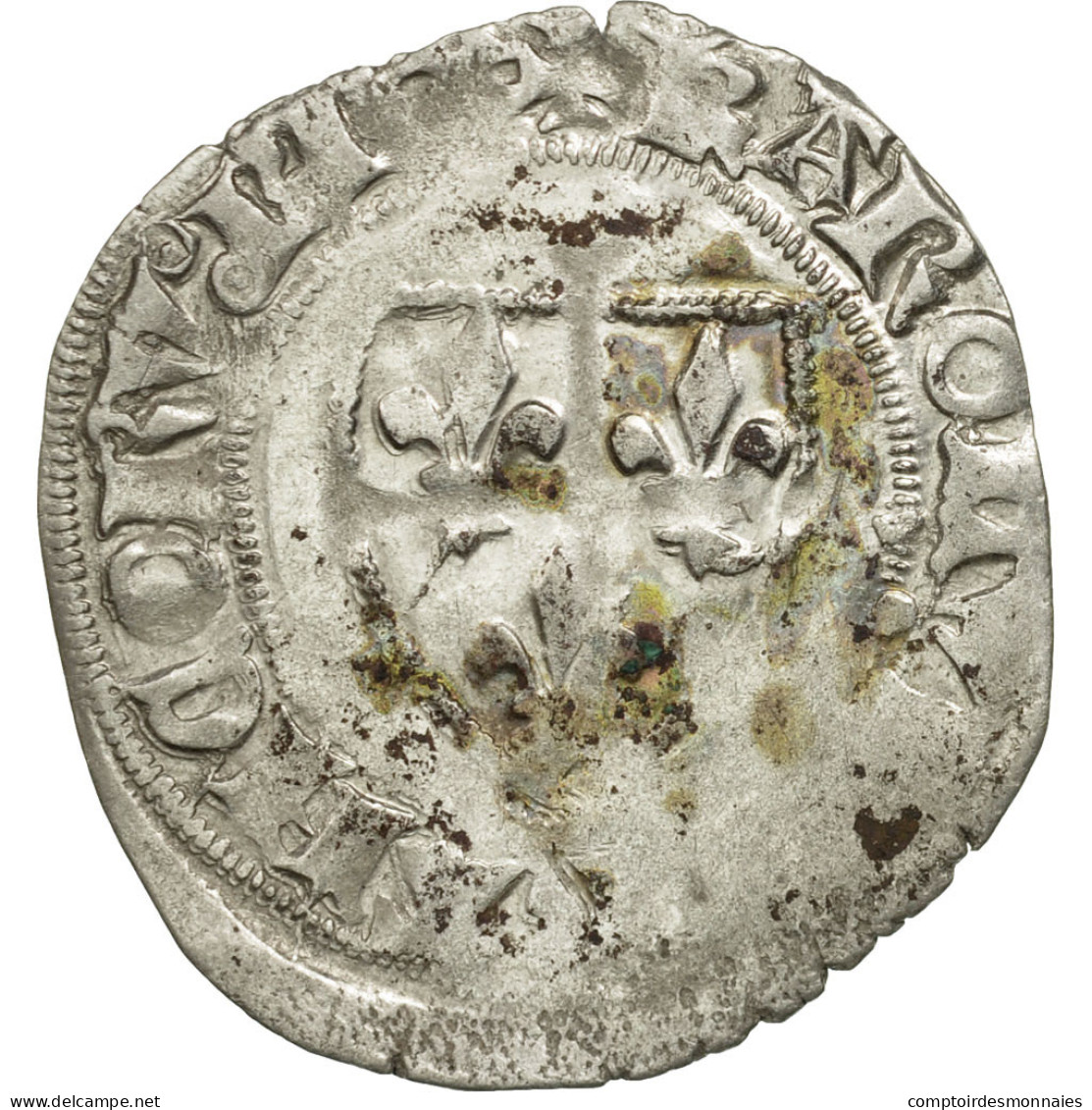 Monnaie, France, Charles VI, Blanc Guénar, Tours, TTB, Billon, Duplessy:377A - 1380-1422 Charles VI The Beloved