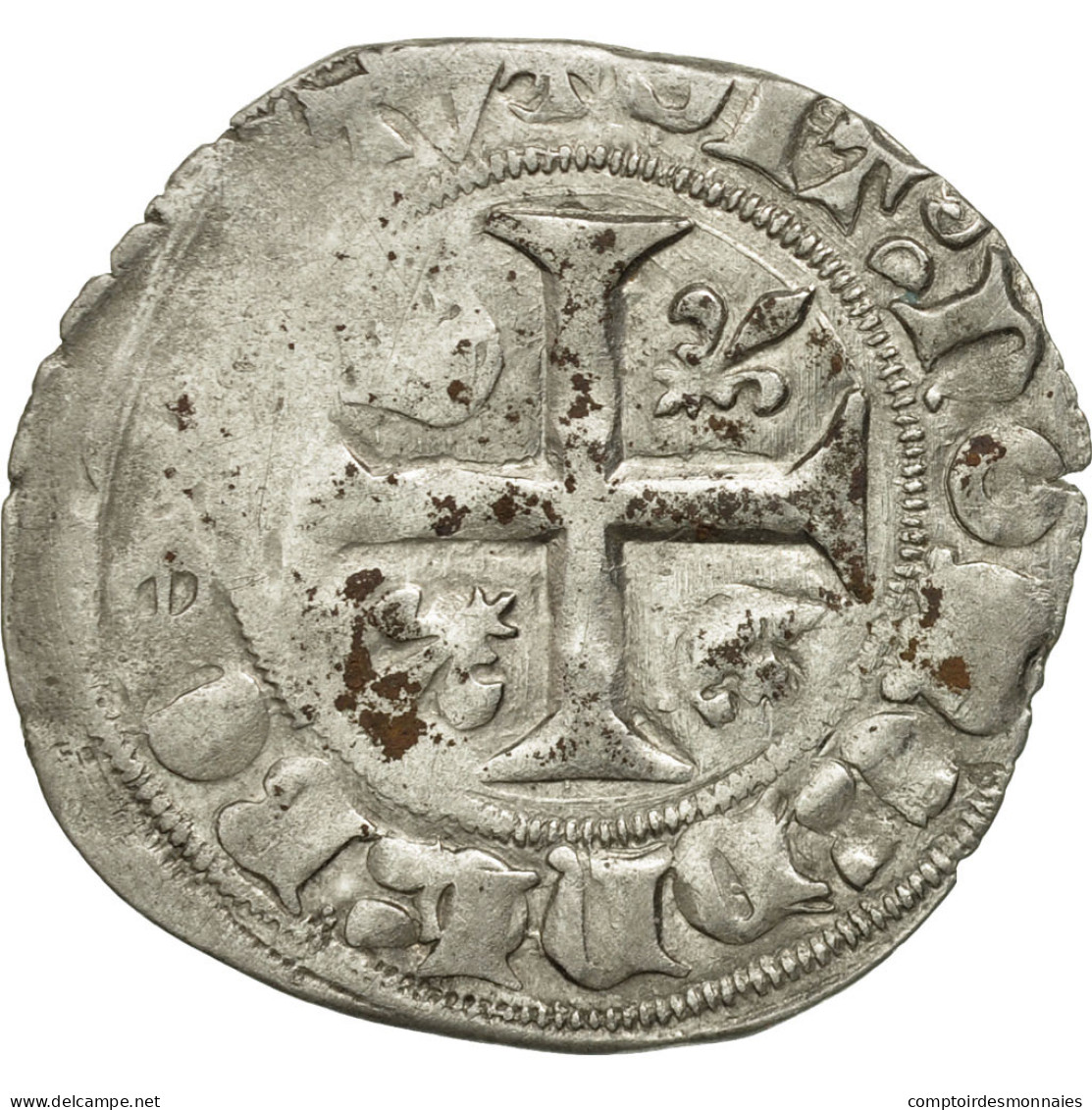 Monnaie, France, Charles VI, Blanc Guénar, Tours, TTB, Billon, Duplessy:377A - 1380-1422 Karl VI. Der Vielgeliebte